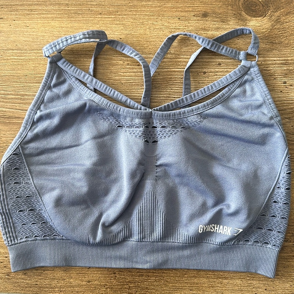 Gymshark Energy+ Seamless Sports Bra in Steel Blue size Large